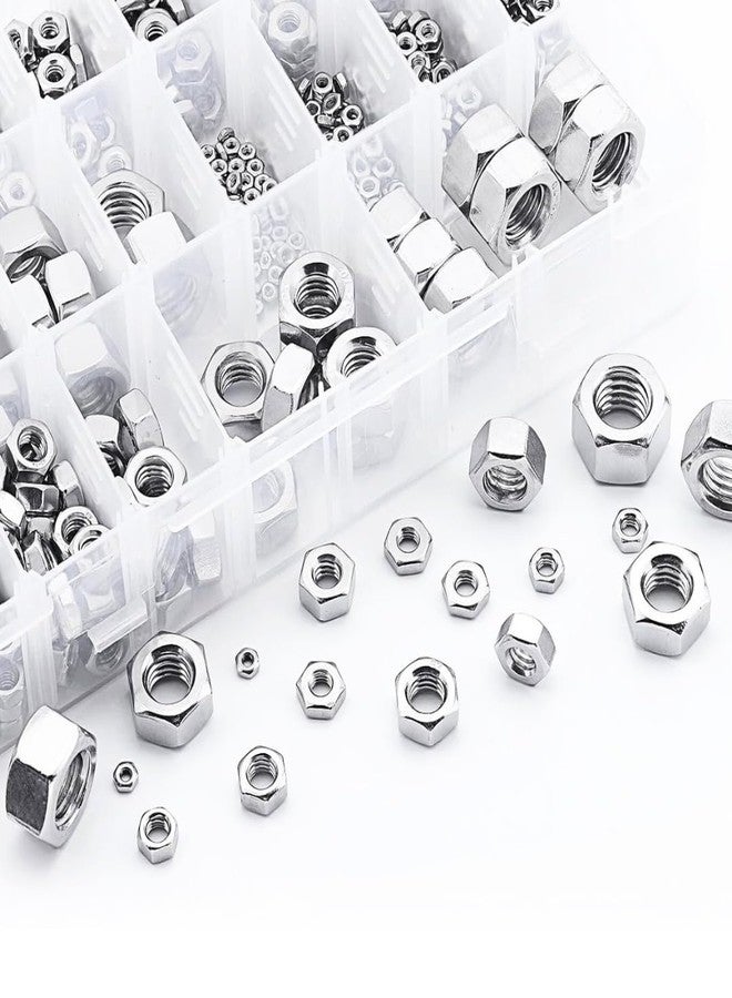 Generasis - Stainless Steel SS304 Hexaganol Nuts M3 M4 M5 M6 M8 M10 M12 (Small Assortment Kit, 189 Pieces) - Image 1